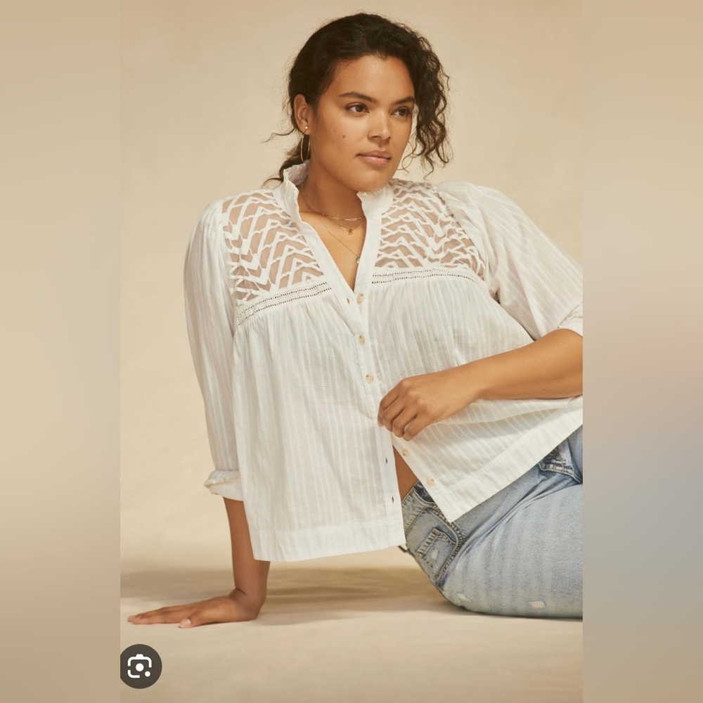 NWOT Pilcro Victorian V-Neck Blouse